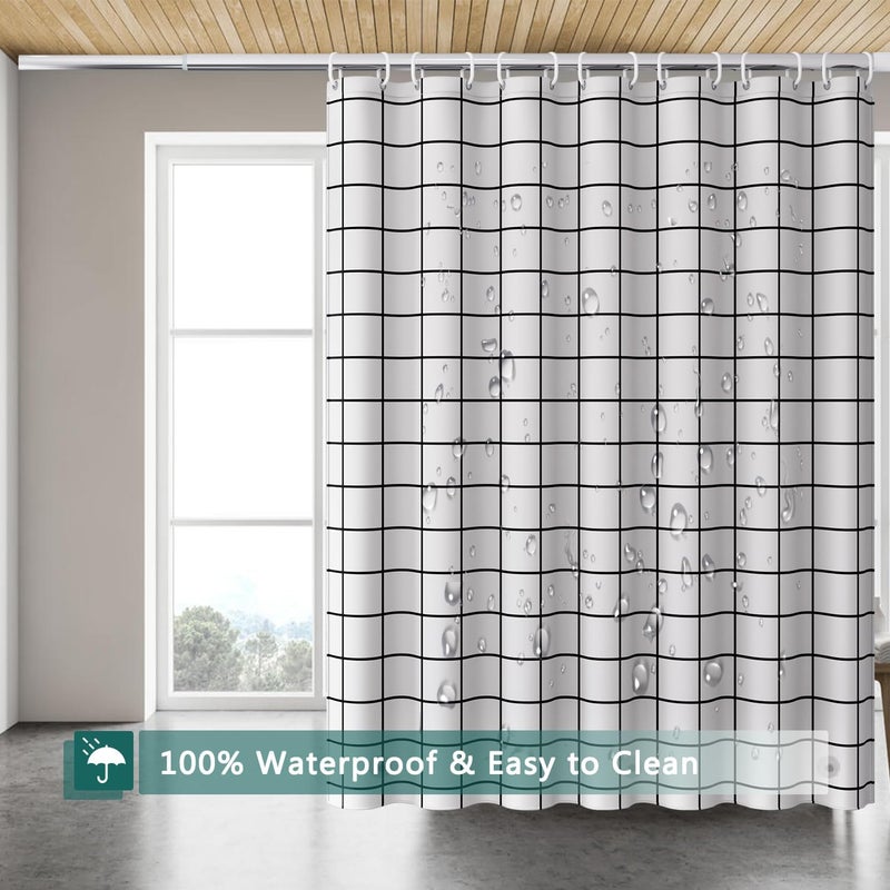 jssablo Shower Curtain Liner, 100% Waterproof Peva Shower Curtains with 3 Duty Heavy Bottom Magnets and 12 Rust Proof Grommets, 72x72 Weighted Shower Liner for Shower Stall, Bathtubs - Image 4